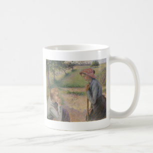 Camille Pissarro två unga bondaktiga kvinnor Kaffemugg