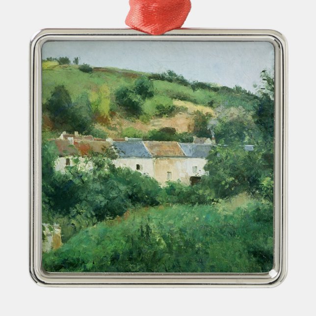 Camille Pissarro | vägen i byn, 1875 Julgransprydnad Metall (Framsidan)