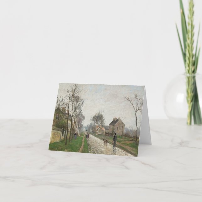 Camille Pissarros väg i Louveciennes Note Card Anteckningskort (Framsida)