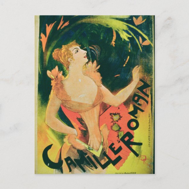"Camille Roman" (färg litho) Vykort (Framsida)
