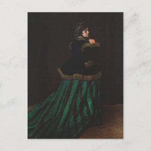 Camille (Woman in Grönt Dress) av Claude Monet Vykort
