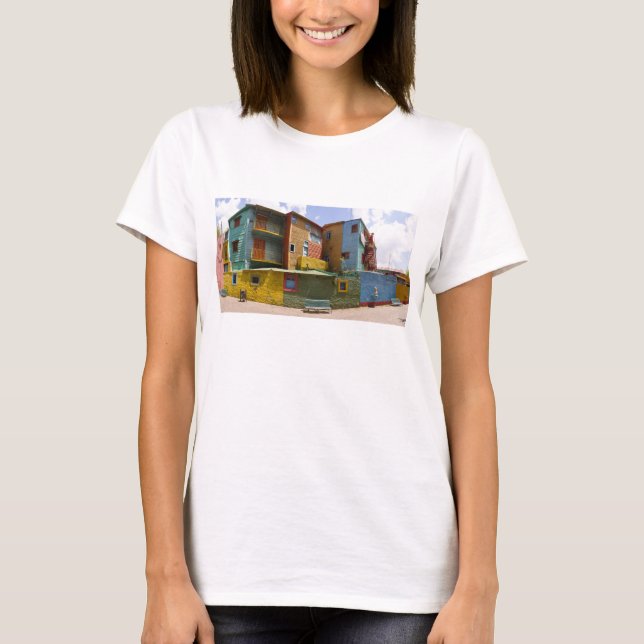 Caminito La Boca, Buenos Aires Tee Shirt (Framsida)