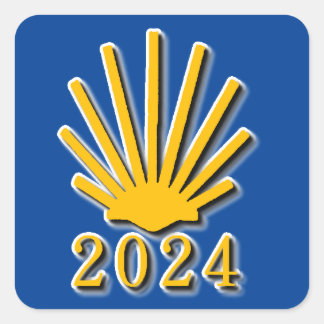 Camino de Santiago 2024 Fyrkantigt Klistermärke
