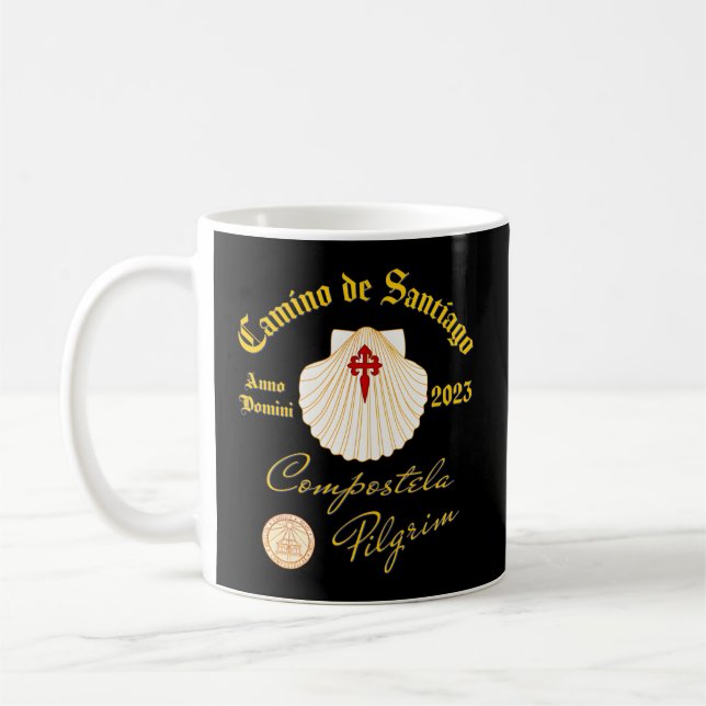 Camino De Santiago Anno Domini 2023 Scallop Snäcka Kaffemugg (Vänster)