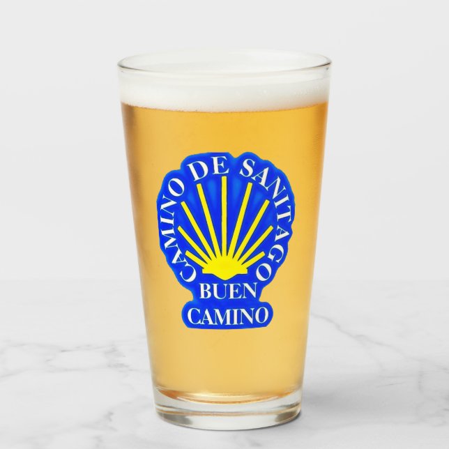 Camino de santiago buen camino Scallop snäcka Glaskopp (Framsida fylld)