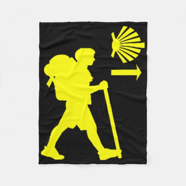 Camino De Santiago De Compostela Spanien Pilgrim V Fleecefilt (Framsidan)