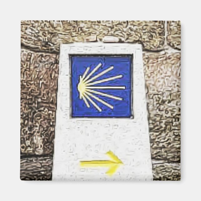 Camino de santiago Directional Sign Magnet (Framsidan)