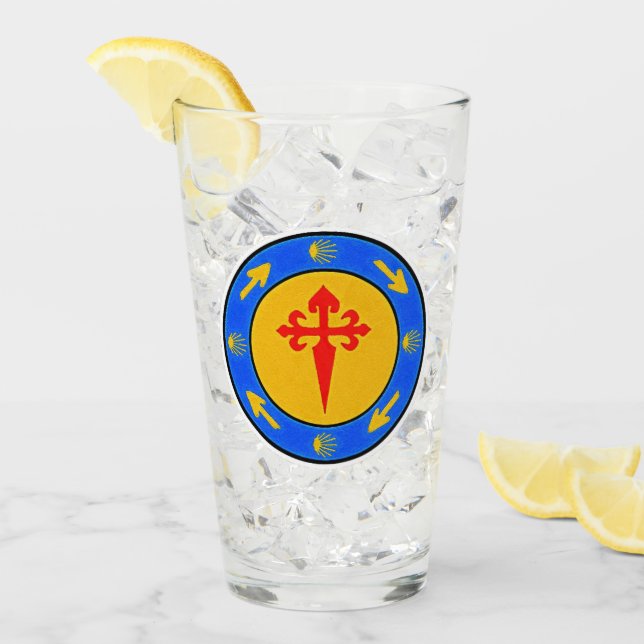 Camino de Santiago Glass Glaskopp (Framsida Ice)