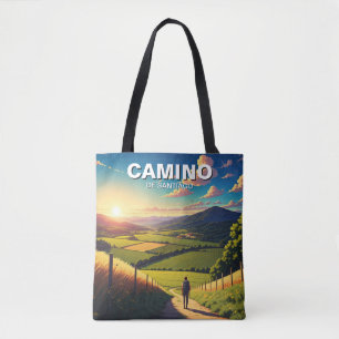 Camino de Santiago Hiker Hiking Sunset Tygkasse