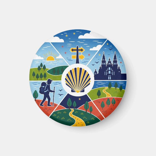 Camino de Santiago Hiking Magnet (Framsidan)