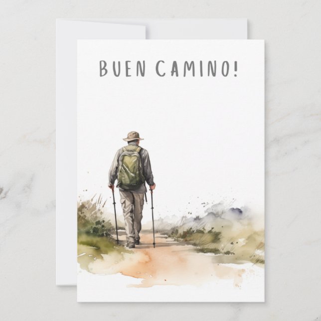 Camino de Santiago Hiking Man Card Julkort (Framsida)