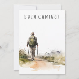 Camino de Santiago Hiking Man Card Julkort