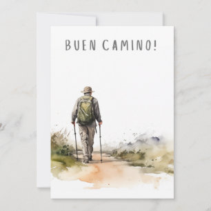Camino de Santiago Hiking Man Card Julkort