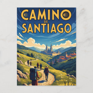 Camino de Santiago Hiking Vykort