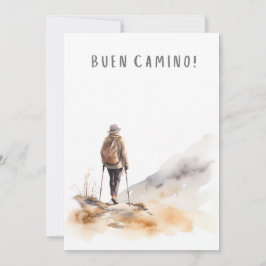 Camino de Santiago Hiking Woman Card Julkort