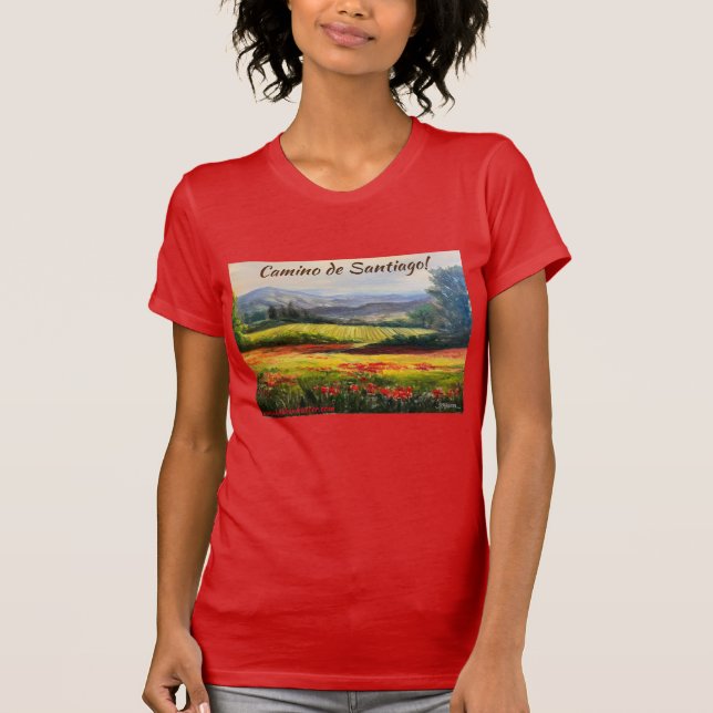 Camino de Santiago originalkonstverk Katie Hutter T Shirt (Framsida)