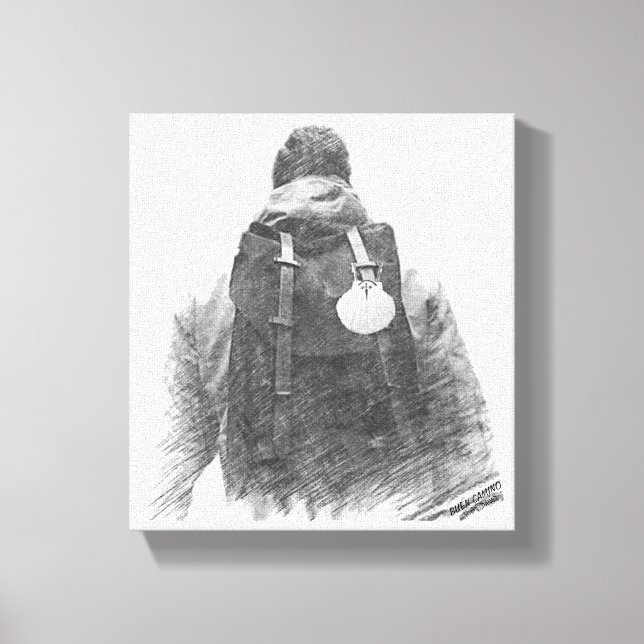 Camino de Santiago Pilgrim Canvastryck (Framsida)