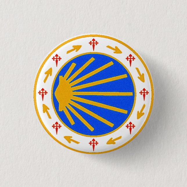 Camino de Santiago Round Badge Knapp (Framsida)