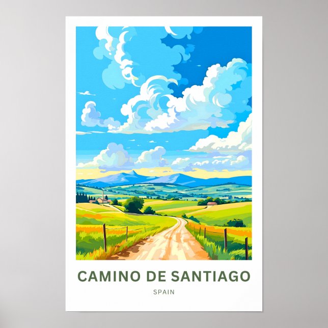 Camino De Santiago Spain Travel Print Poster (Framsidan)