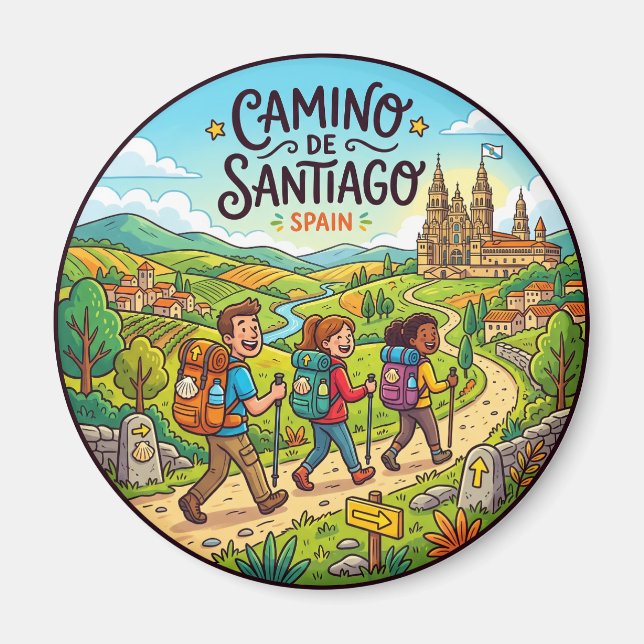 Camino de Santiago Spanien Magnet (Framsidan)