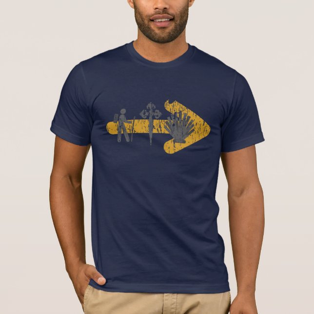 Camino de Santiago T-tröja (blått) T Shirt (Framsida)
