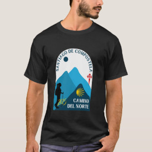 Camino Del Norte Kvinna Går Santiago Norra V T Shirt