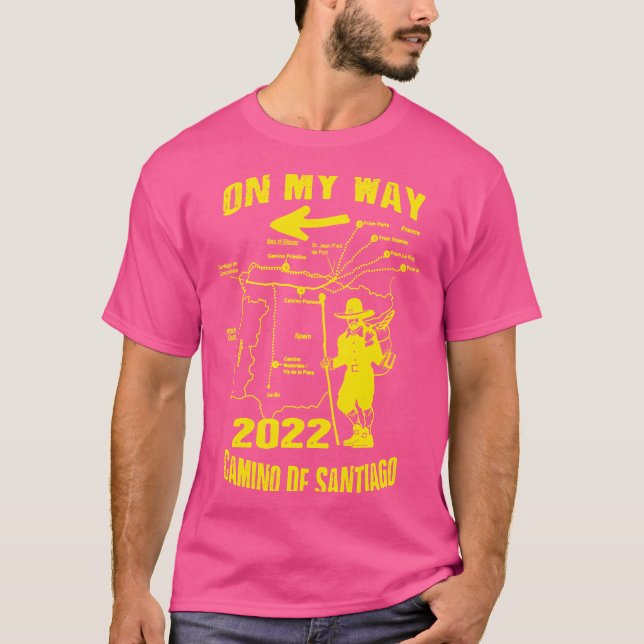 Camino des Santiago 2022 Way of St. James Spain Pi T Shirt (Framsida)