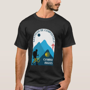 Camino Ingles pilgrimsvandring Santiago engelska v T Shirt