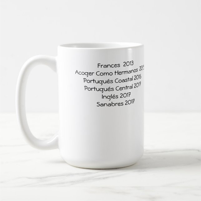 Camino Pilgrim Coffee Mugg med en förteckning över (Vänster)