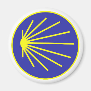 Camino Pilgrim St. James Scallop Gult Blue Magnet