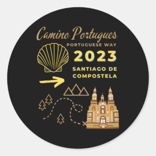 Camino Portugues Way 2023 Santiago De C Runt Klistermärke