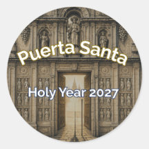 Camino Puerta Santa Heligt År 2027-dekal