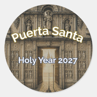 Camino Puerta Santa Heligt År 2027-dekal Runt Klistermärke