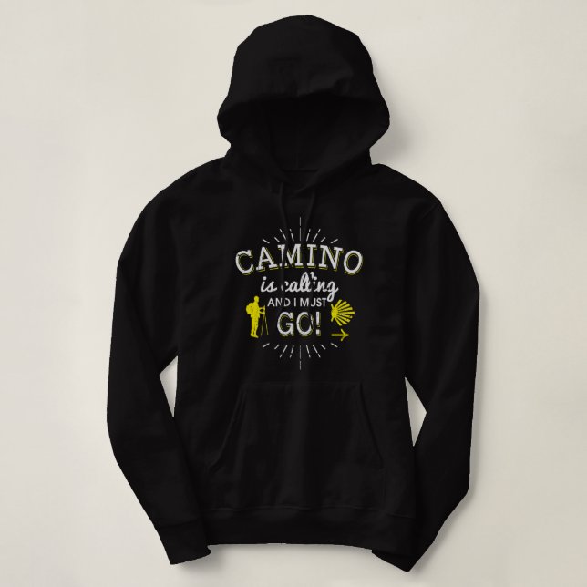 Camino ringer och jag måste åka Camino de Santiago T Shirt (Design framsida)