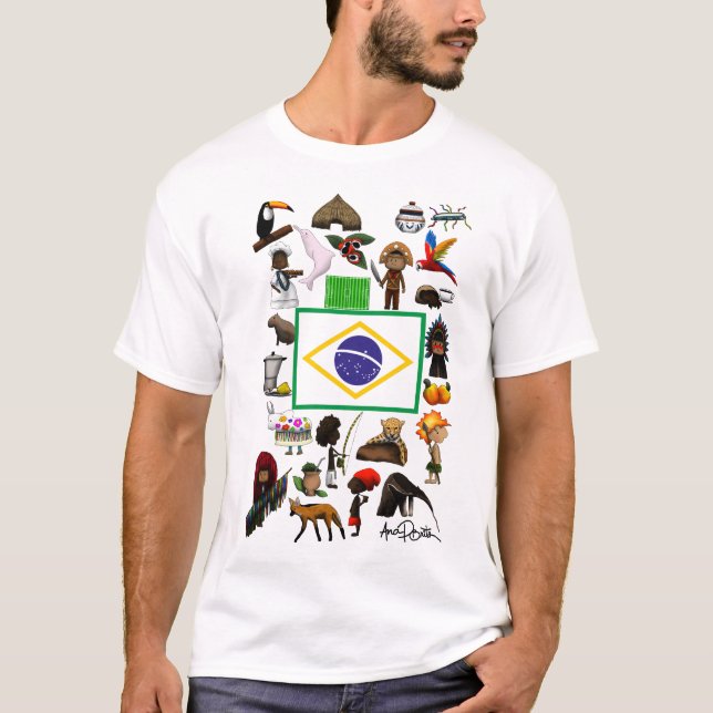 Camisa Brasil  T Shirt (Framsida)