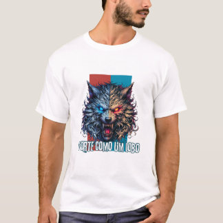 camisa com estampa de lobo t shirt