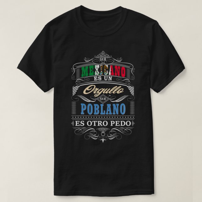 Camisa Graciosa de Hombre de Puebla Meico y Poblan T Shirt (Design framsida)
