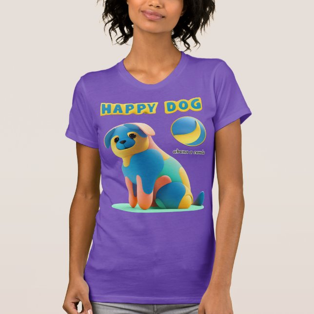 Camisa Happy dog, Patas dadas T Shirt (Framsida)