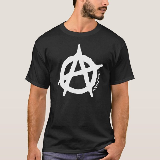 Camisa preta com símbolo anarquista t shirt (Framsida)