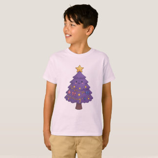Camisa (T-shirt) Infantil Arvore de Natal Roxinha T Shirt