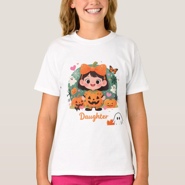 Camiseta Adorable de Fantasmas y Calabazas para Ni T Shirt (Framsida)