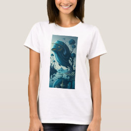 Camiseta artist style tree fish t shirt