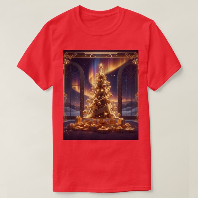 Camiseta arvore de natal de ouro t shirt (Design framsida)