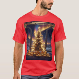 Camiseta arvore de natal de ouro t shirt