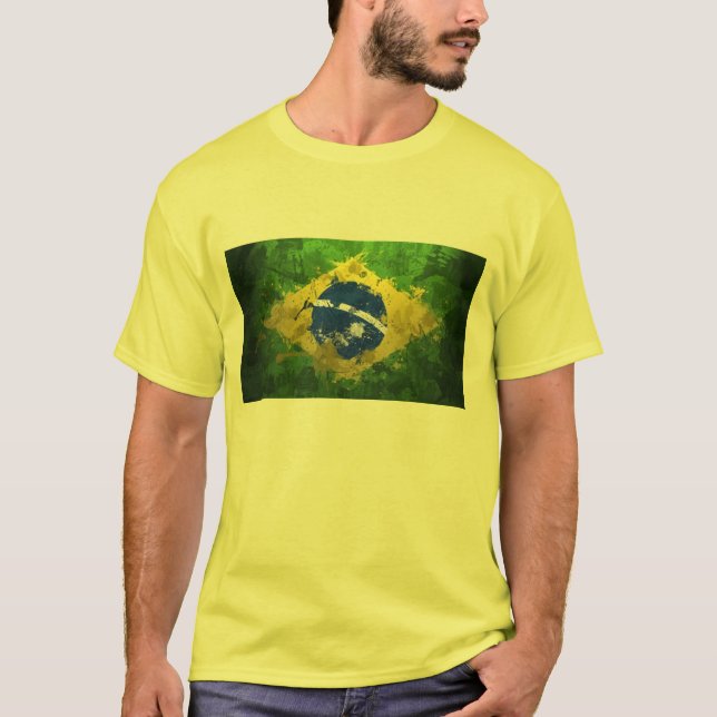 CAMISETA BANDEIRA DO BRASIL PINTADA TRÖJA (Framsida)