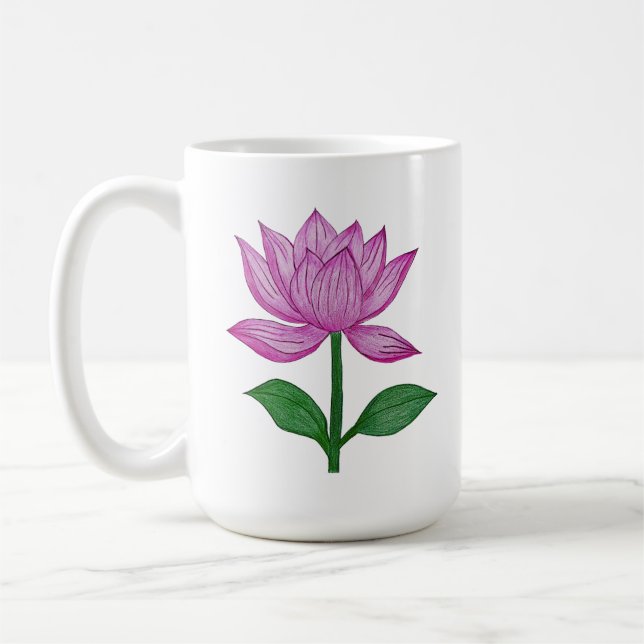 Camiseta básia mujer, con flor rosada kaffemugg (Vänster)
