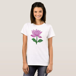 Camiseta básia mujer, con flor rosada t shirt