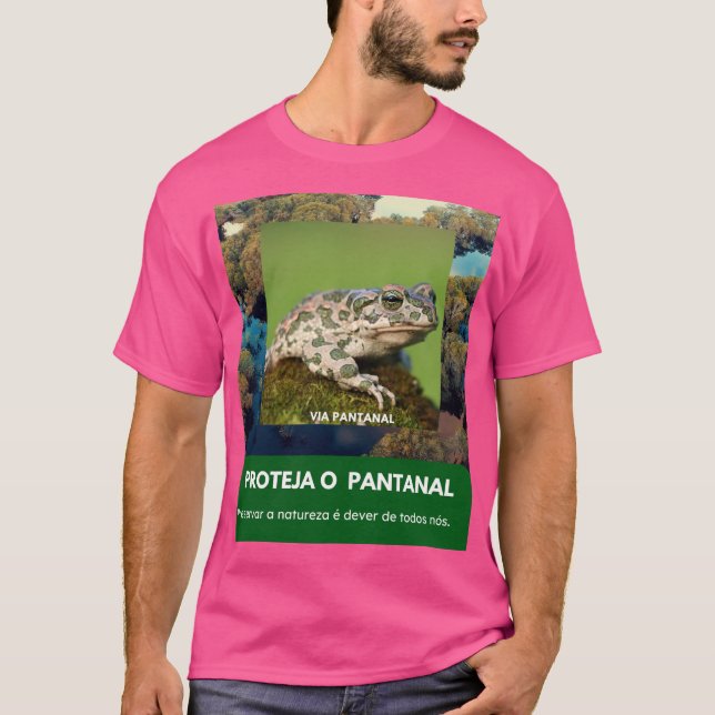 Camiseta Básica Masculina Escura Via Pantanal Sapo T Shirt (Framsida)