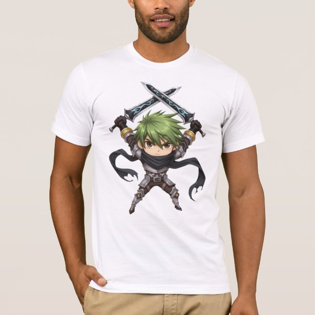 Camiseta Bella+Canvas A Lenda das Lâminas Duplas T Shirt (Framsida)