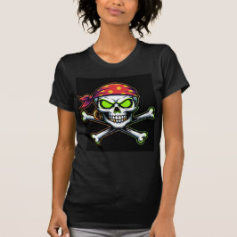 Camiseta Bella+Canvas Caveira Pirata Neon Verde T Shirt